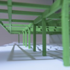 Final model: View along High Street; proposed canopy cantilever